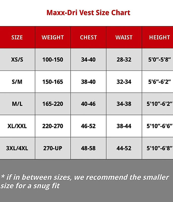 221B Tactical size chart