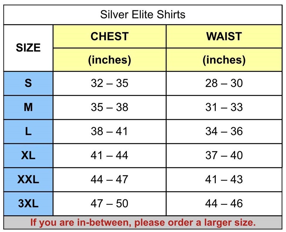 221B Tactical Shirt Size Chart