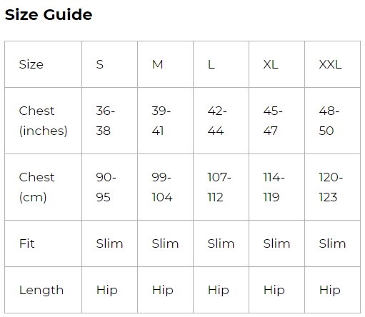 8k men size guide