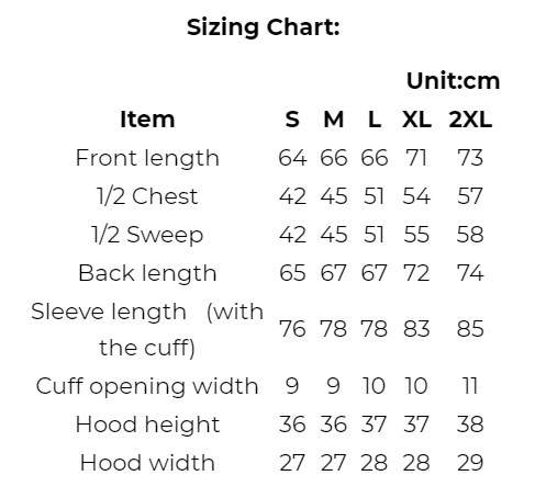 fndn size chart heated baselayer