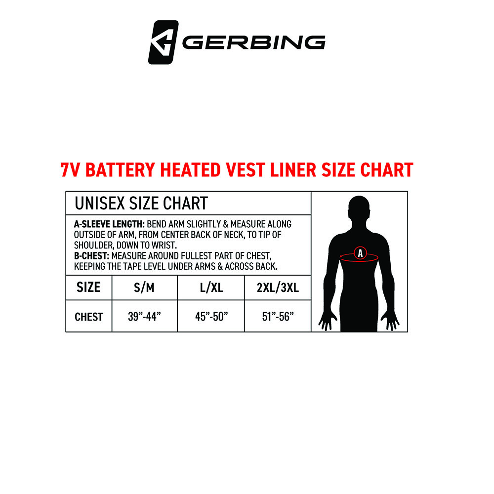 Gerbing Size Chart