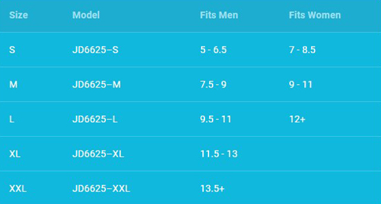 high pro ice cleat size chart