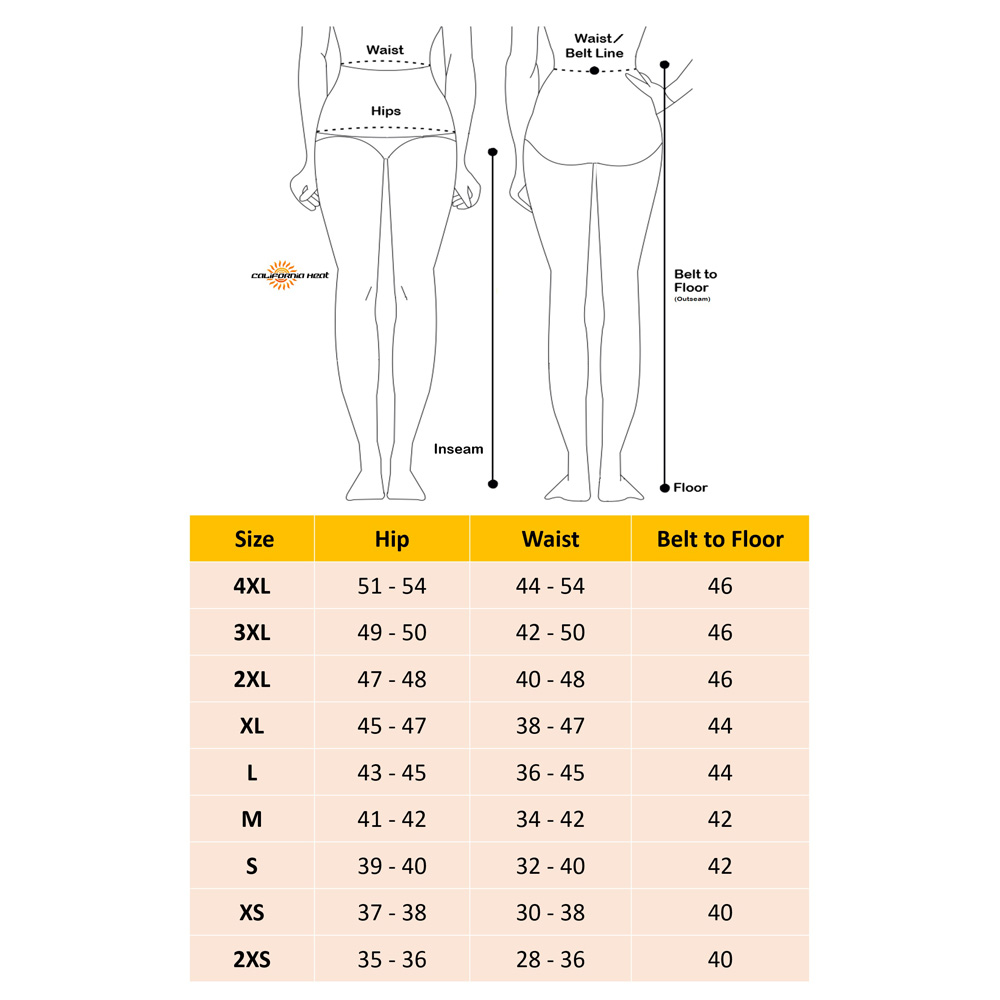 California Heat Size Chart