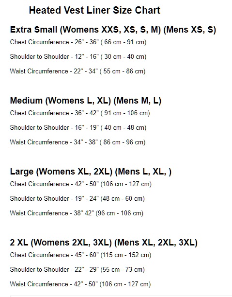 Fired Up X size chart