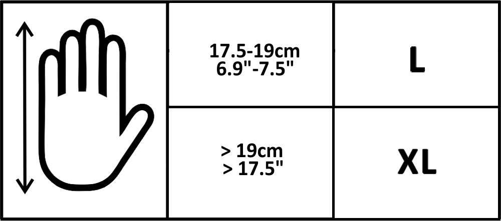 Glovii L XL Size Chart