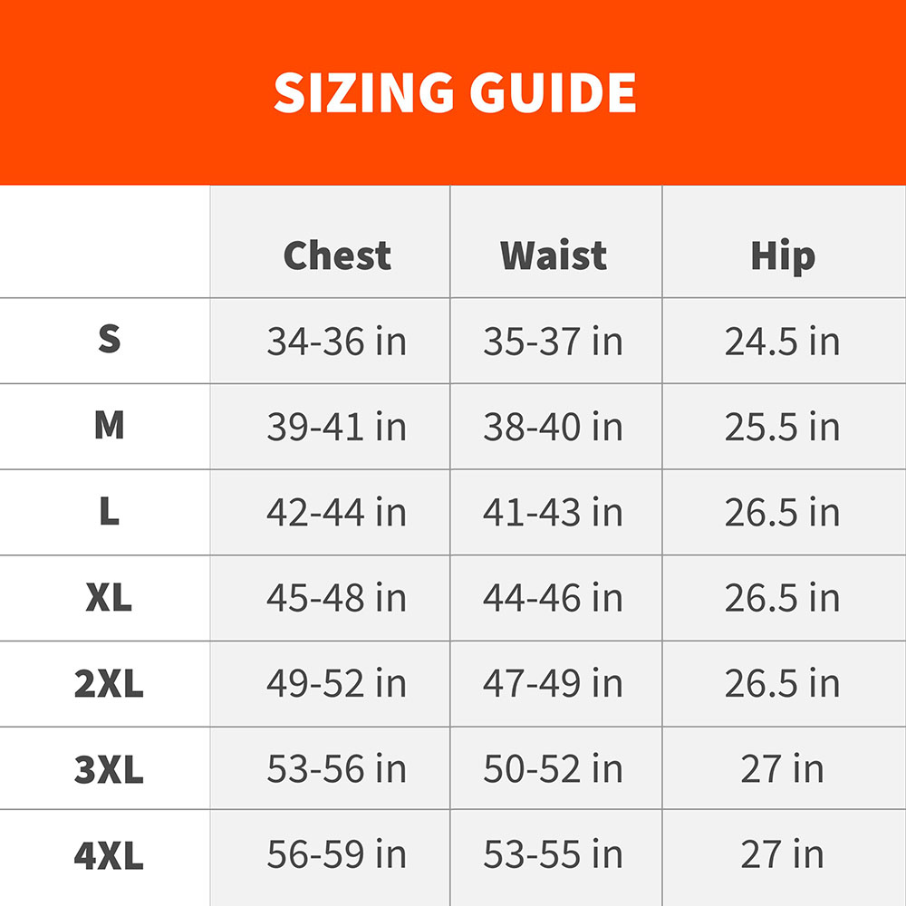 gobi heat men jacket size chart