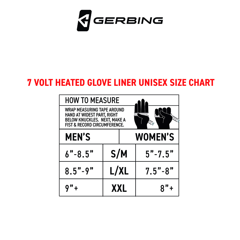 GRB size chart