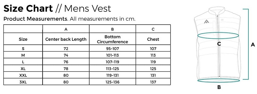 Heat Experience Size Chart