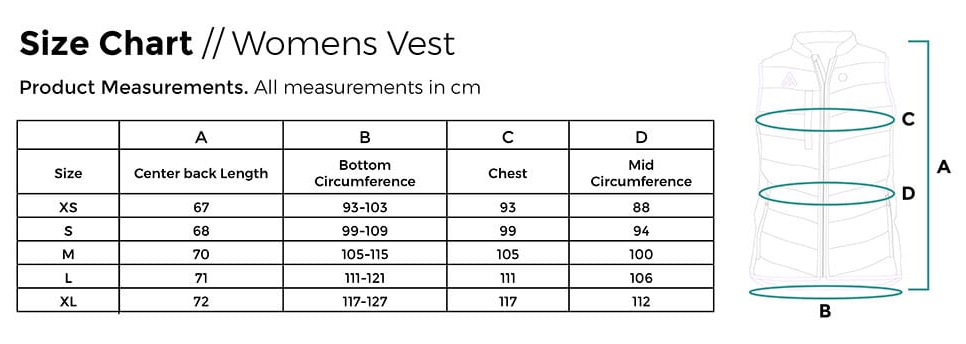 Heat Experience Size Chart