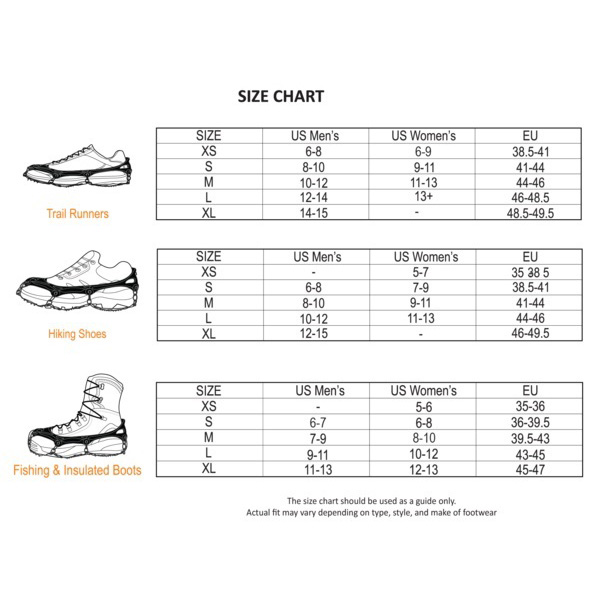 Hillsound Crampon Size Chart