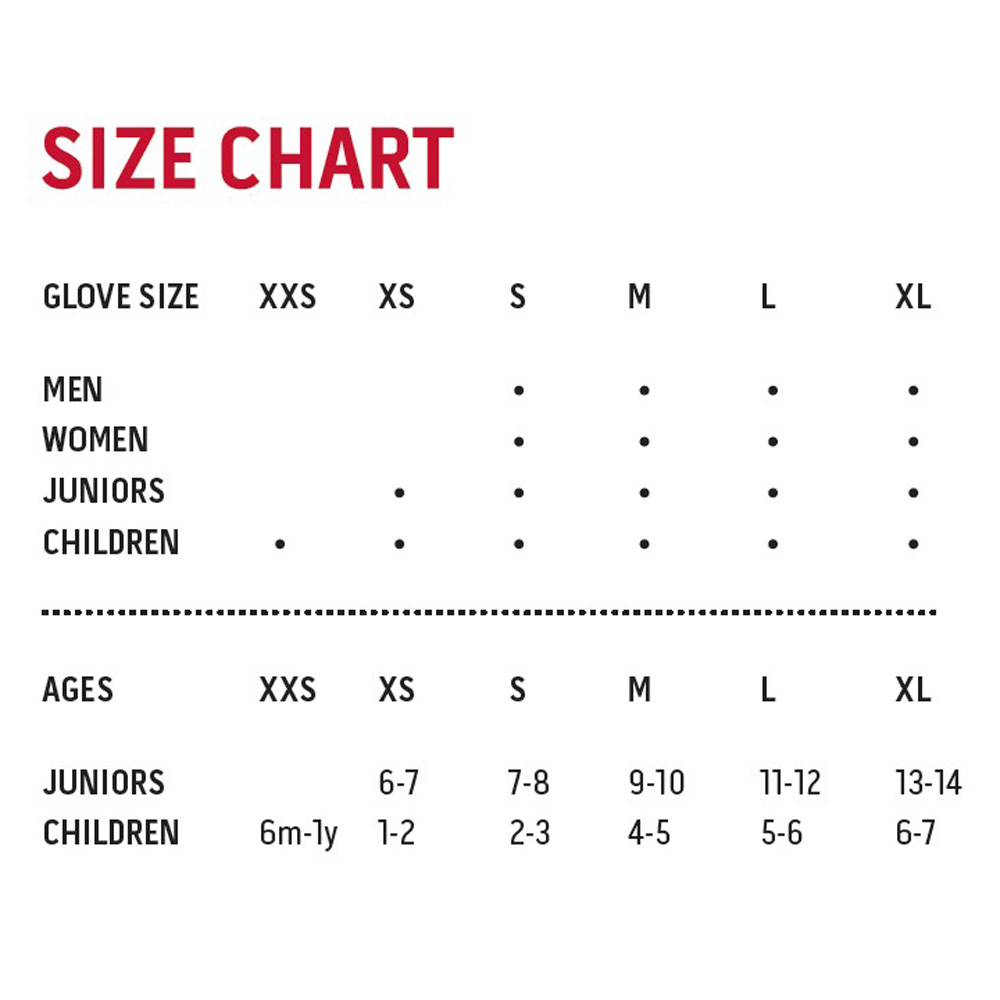 kombi glove size chart
