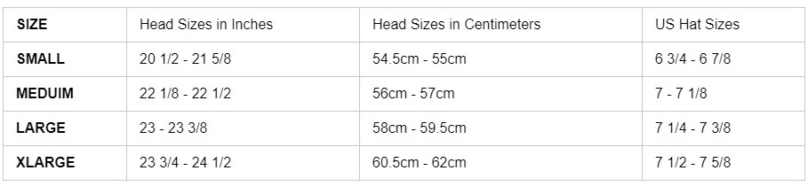 Kool Breeze Size Chart