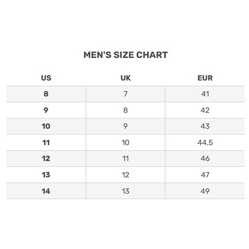 Korkers Size Chart