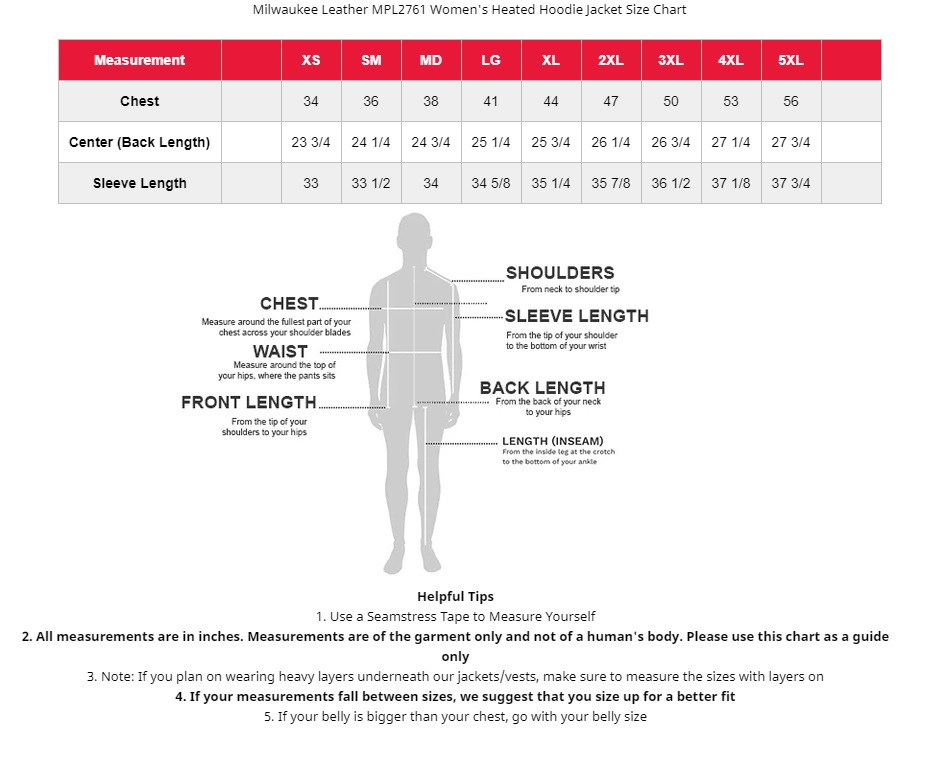 Nexgen Size Chart