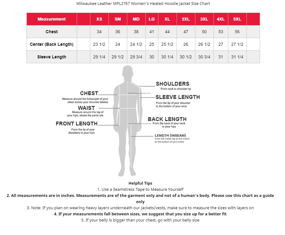 Nexgen Size Chart