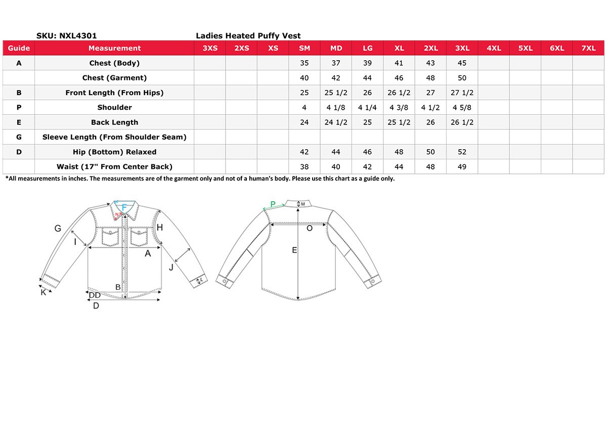 Nexgen Size Chart