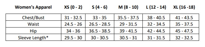 Sierra Designs Size Chart