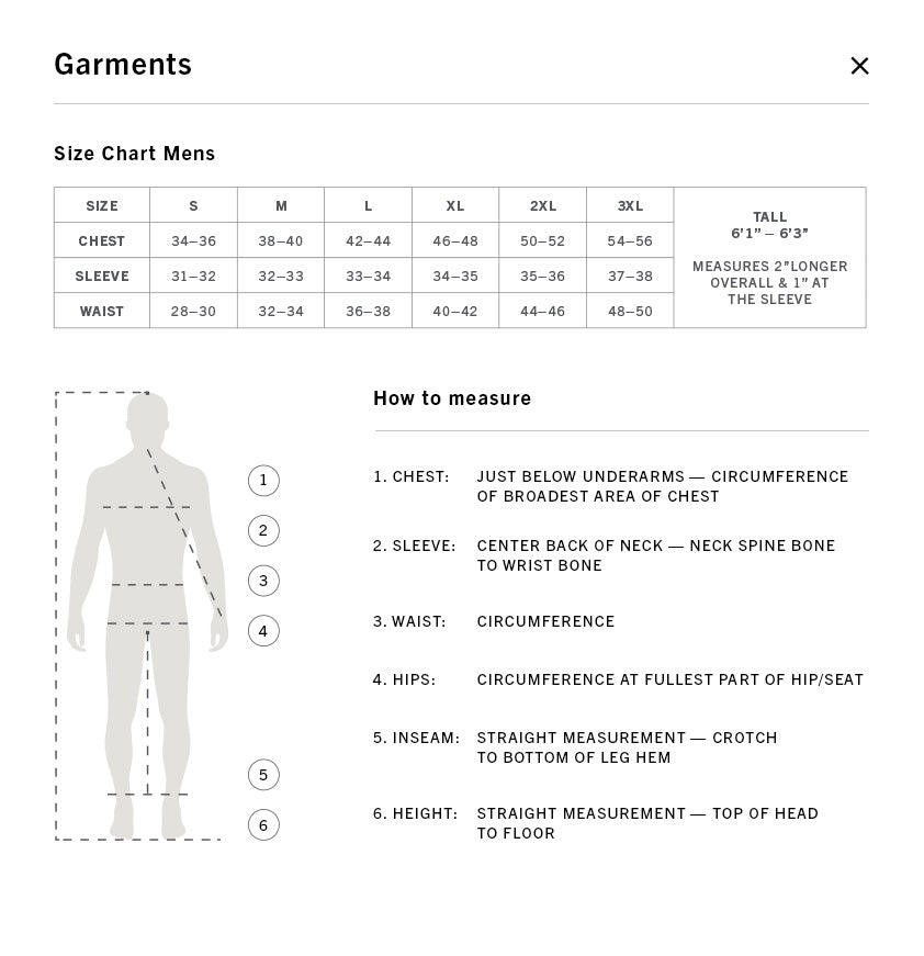 terramar men size guide