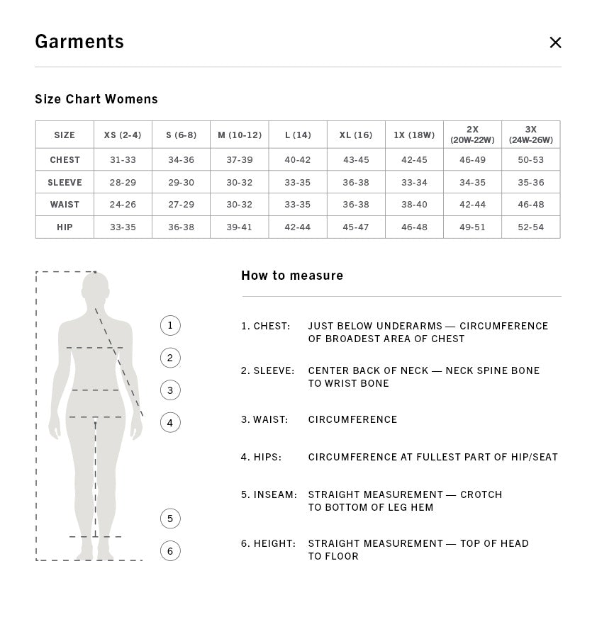 terramar women size guide