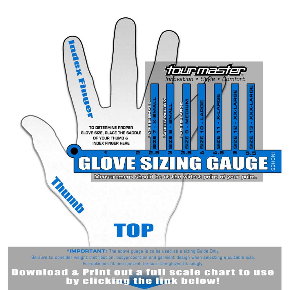 Tourmaster Size Chart