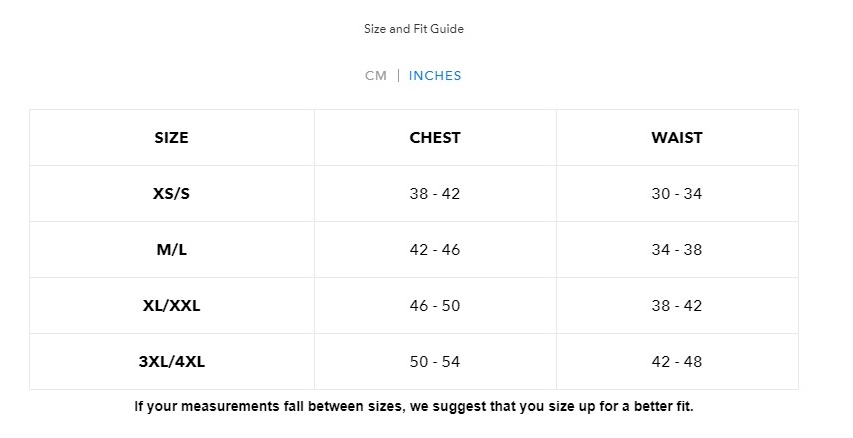 Venture Heat Size Chart