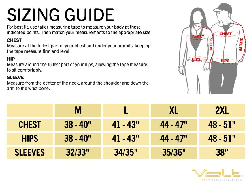 Volt Heat Size Chart