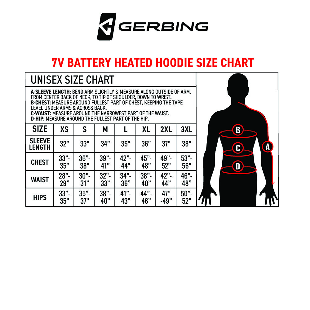 Gerbing Size Chart