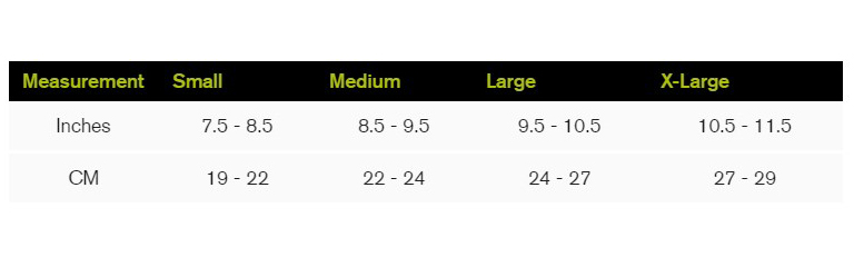 DonJoy Size Chart