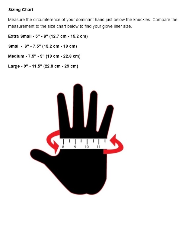 Fired Up X size chart