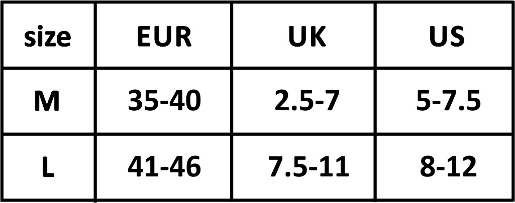 Glovii Sock Size Chart