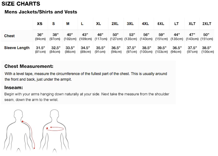 Mobile Warming Men\xCDs Jacket & Vest Sizing