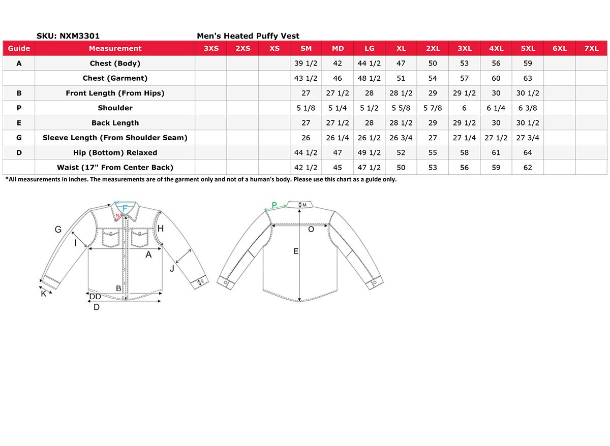 Nexgen Size Chart