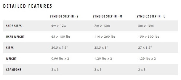 TSL Outdoor size chart