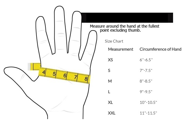 Venture Heated Glove Liner Size Chart